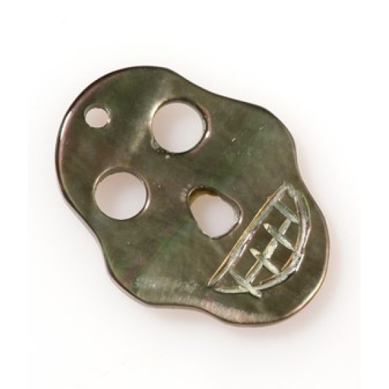 BLACK MOTHER OF PEARL SKULL