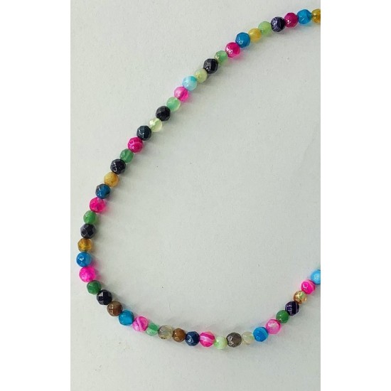 AGATE FACETED  ROUND BEADS