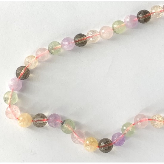 CITRINE, ROSE QUARTZ ,AMETHYST  AND PHRENITE IN TUMBLED BEADS