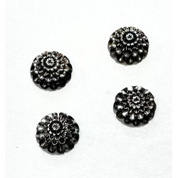 BLACK MOTHER OF PEARL HALF DRILLED 