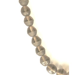 FROSTED SMOKY QUARTZ ROUND BEADS
