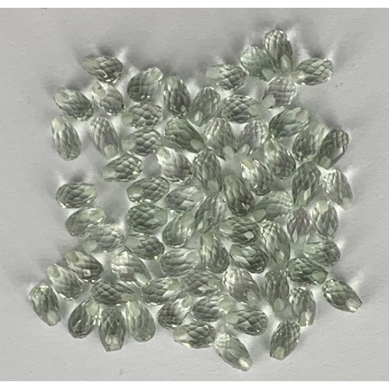 GREEN AMETHYST HALF DRILLED DROP