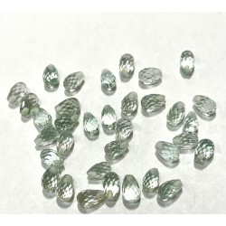 GREEN AMETHYST HALF DRILLED DROP