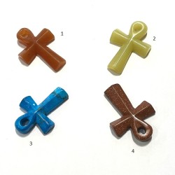 SEMI PRECIOUS STONES ANK CROSS