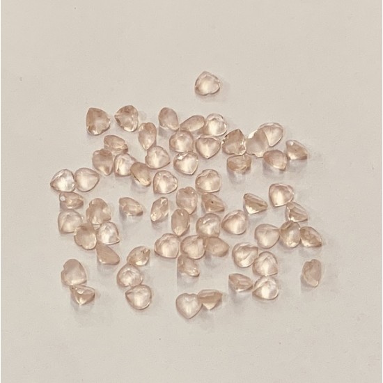 ROSE QUARTZ HEART SHAPE FACETED STONES