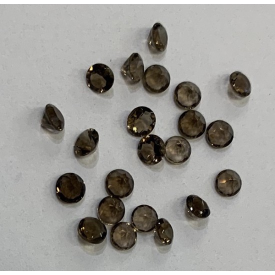 SMOKY QUARTZ ROUND FACETED