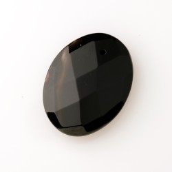 OBSIDIAN FACETED OVAL