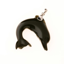 BLACK AGATE DOLPHIN