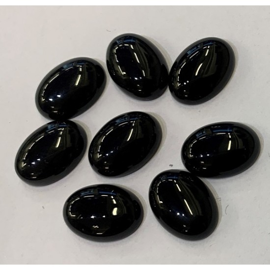 BLACK AGATE OVAL CABS