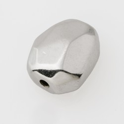 SILVER FACETED TUMBLED BEAD