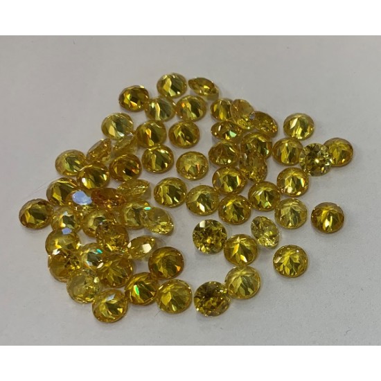 ROUND YELLOW CUBIC ZIRCONIA