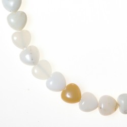 WHITE OPAL HEART SHAPE BEADS