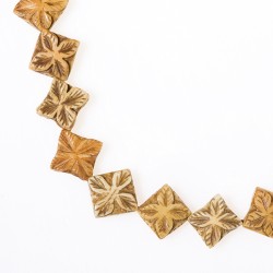 SQUARE CARVED BONE BEADS