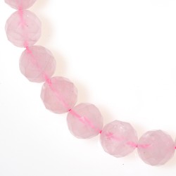 ROSE QUARTZ FACETED ROUND BEADS