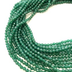 GREEN AGATE FACETED ROUND BEADS