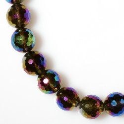 TITANIUM SMOKY QUARTZ FACETED BEADS