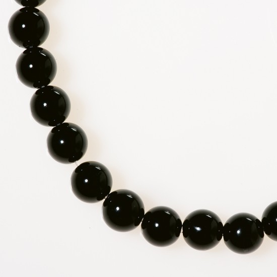 BLACK AGATE ROUND BEADS