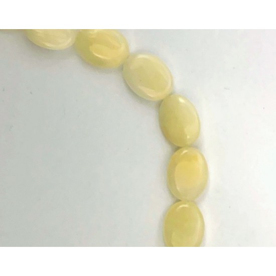 YELLOW JADE  OVAL BEADS