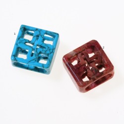 SYNTHETIC TURQUOISE AND CORAL CROSS