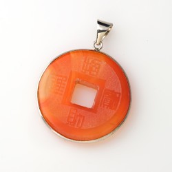 CARNELIAN CHINESE COIN PENDANT