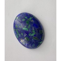 RECONSTRACTED AZURITE MALACHITE OVAL CABS