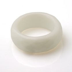 WHITE AGATE FACETED RING