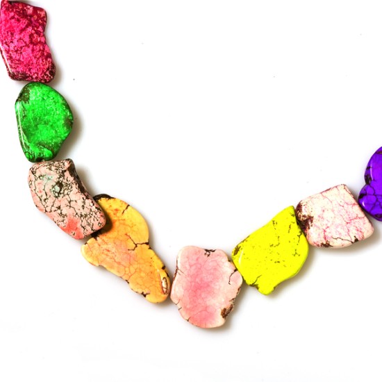 MULTICOLOR FLAT TUMBLED BEADS