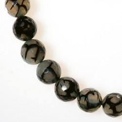 CRACKED AGATE ROUND FACETED BEADS