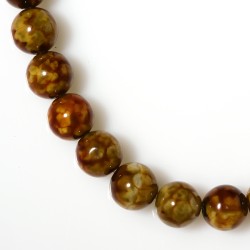 BROWN AGATE CRACKED ROUND BEADS