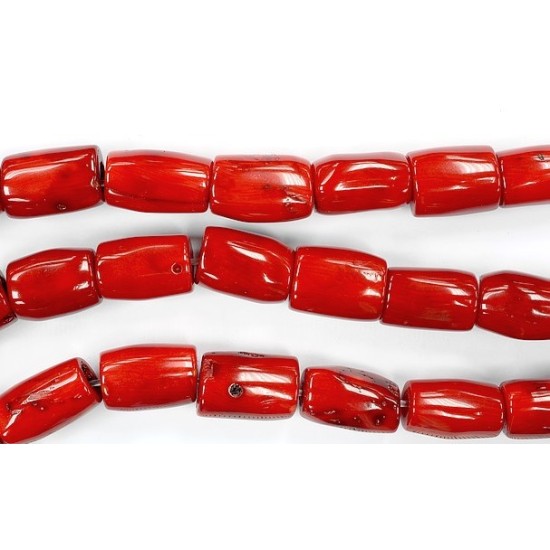 BAMBOO CORAL BARREL BEADS
