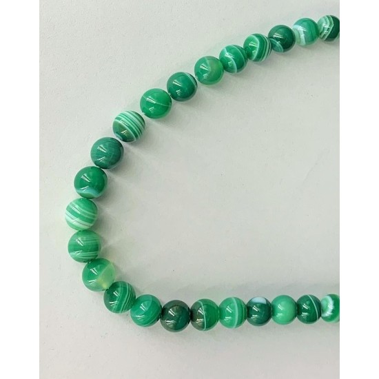 GREEN  AGATE ROUND BEADS